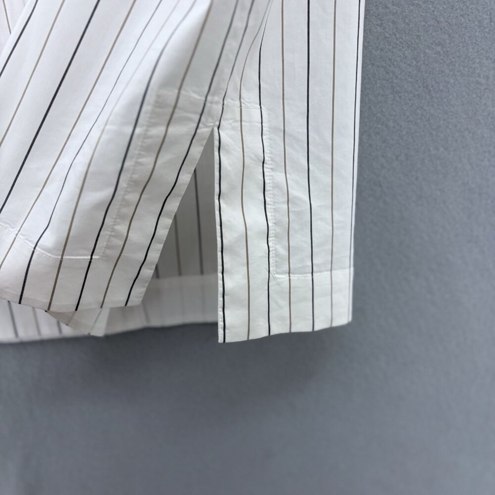 Lafayette 148 Womens SZ Large Button Up 3/4 Sleeve Striped *Read* Professional - Picture 4 of 12